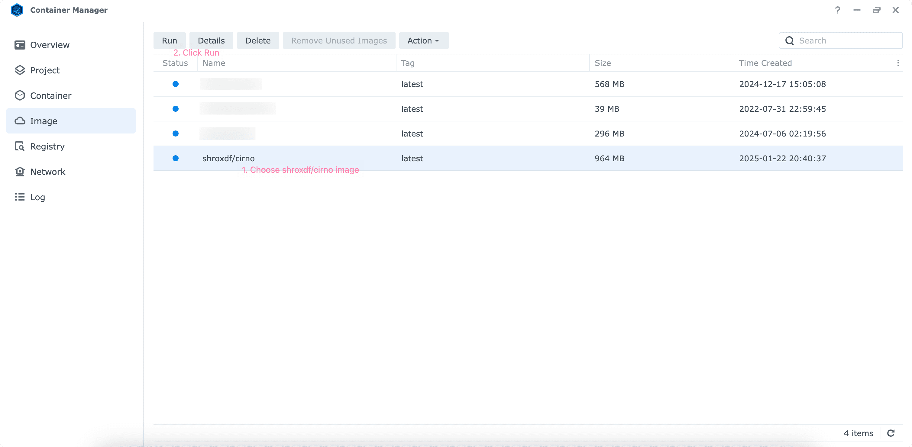 Create new container