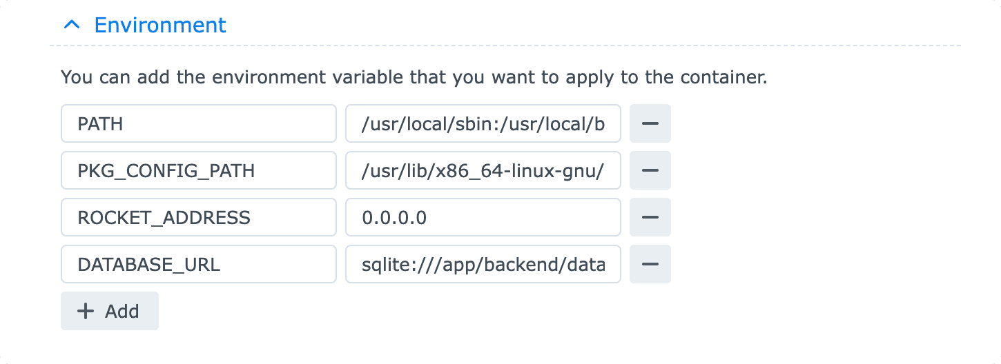 Environment variables